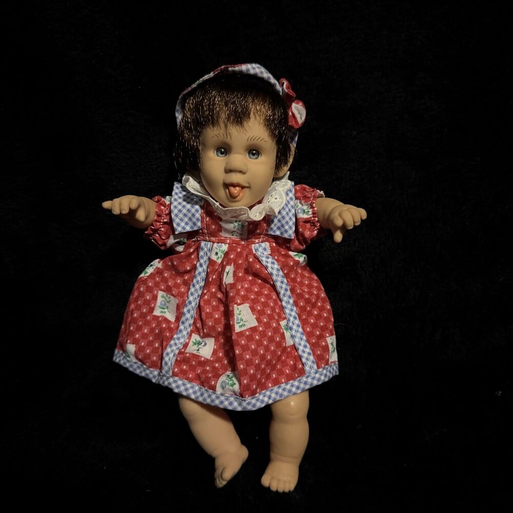 Vintage 90s My Pals Bean Bag Kids Girl Doll GIGO Toy Red Dress & Hat Expression